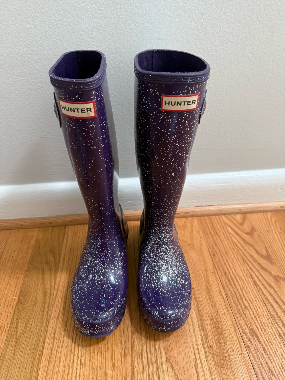 Hunter Kids Purple Glitter Rain Boots